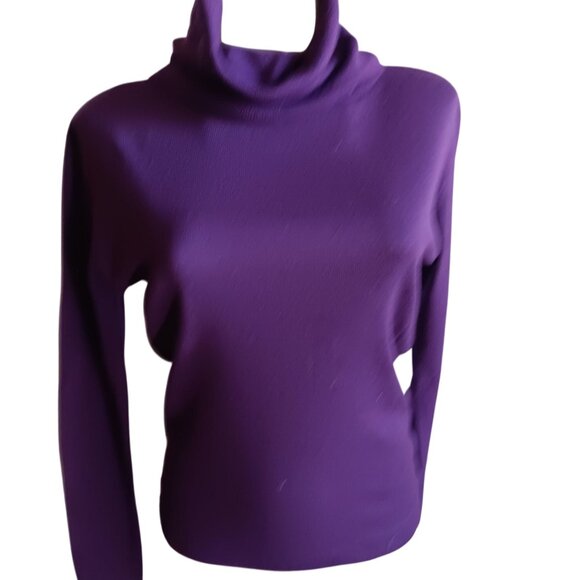 Women's Medium Vintage Purple Turtleneck Sweater Sheridan Creations Wool Blend - Picture 1 of 6